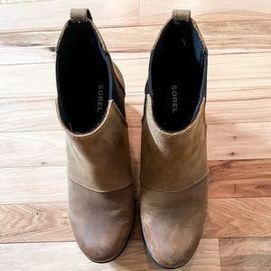 Sorel Joan of Arctic Chelsea leather wedge booties